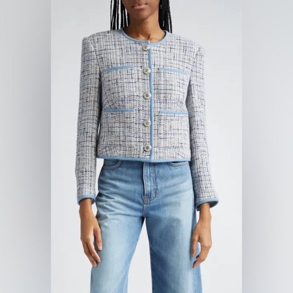 NEW Veronica Beard Darla Tweed Lady Jacket Blazer in Blue Multi | size 4 - Picture 3 of 14